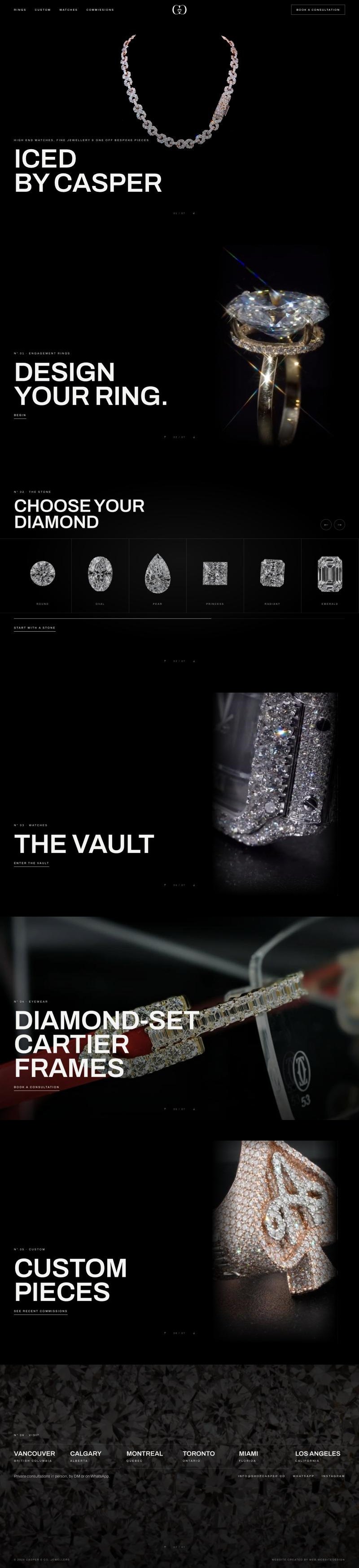 Casper & Co. website, desktop